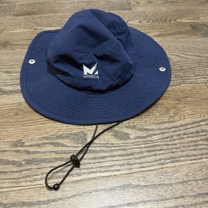 Mission Cooling Bucket Hat UPF 50 Wide Brim Drawstring Foldable Travel Blue